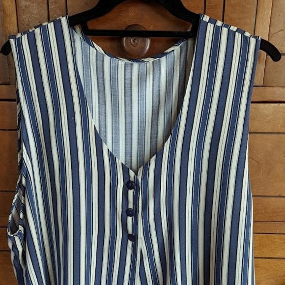 Vintage Cotton Ginny Cotton Blend Vest  c 1980s - Picture 1 of 14